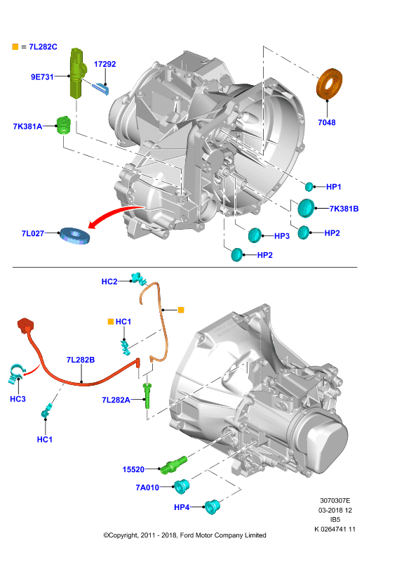 Внеш.эл-ты мех.кор.пер., 5 Speed Manual Transaxle