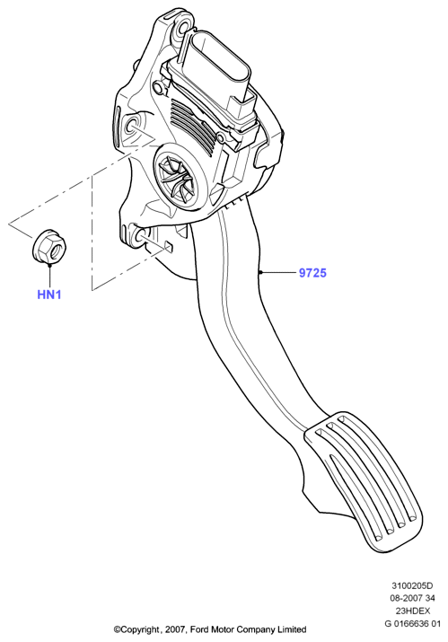 Орг.упр.акселератором/ТНВД, 2.3L I4 16v DOHC EFI