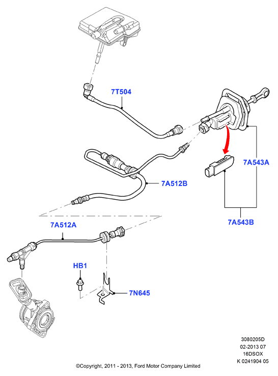 Главный и рабочий цилиндры сцеплен., 1.6 SOHC Diesel