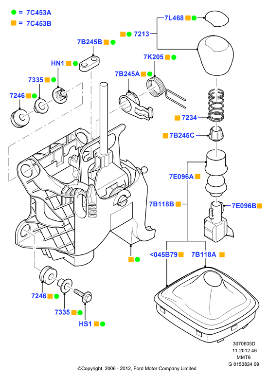 Рычаг переключ.передач МКПП, 6 Speed Manual Transmission