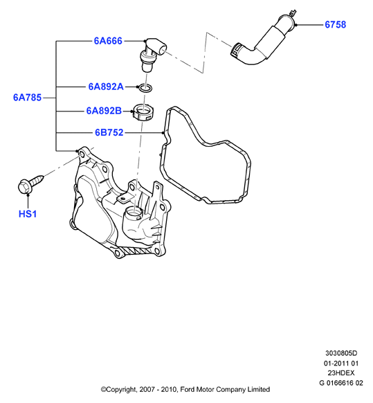 Сист.пониж.токс.выхл.-картер, 2.3L I4 16v DOHC EFI