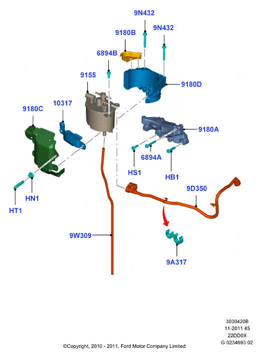 Топливный фильтр, 2.2L Duratorq Engine