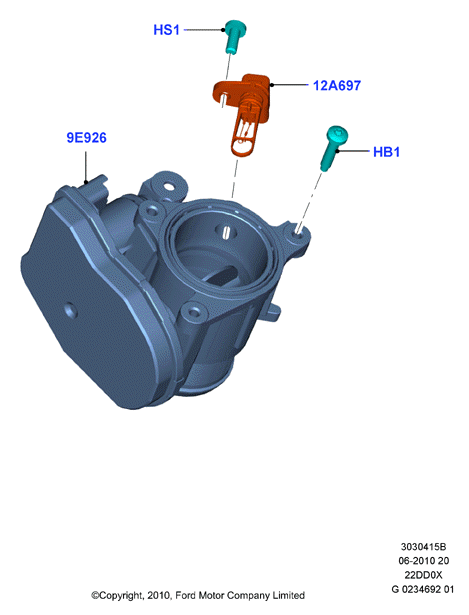 Корпус дроссельной заслонки, 2.2L Duratorq Engine