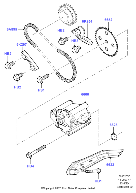 Масляный насос, 2.3L I4 16v DOHC EFI