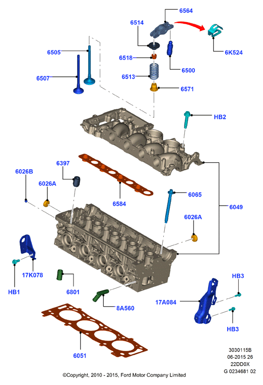 Головка цилиндров, 2.2L Duratorq Engine