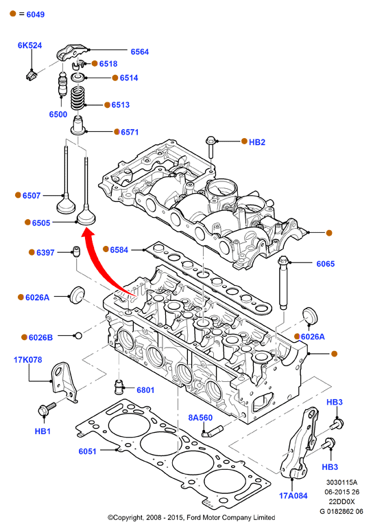 Головка цилиндров, 2.2L Duratorq Engine