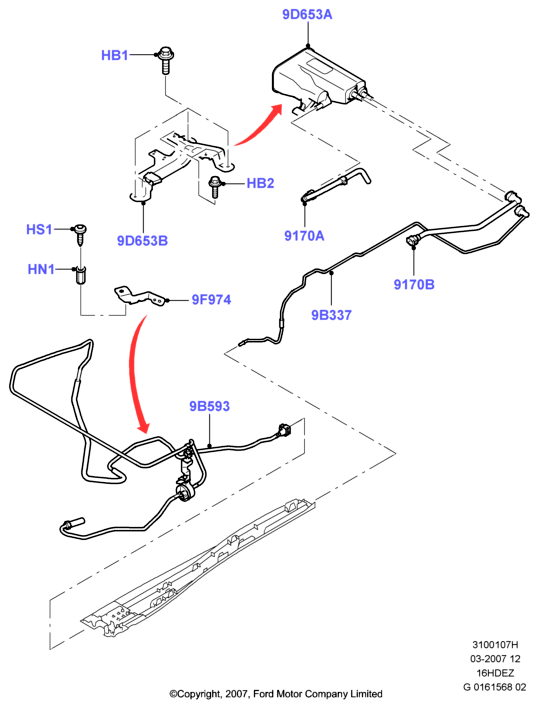 Система улавливания паров топлива, Zetec 1.6 DOHC EFI