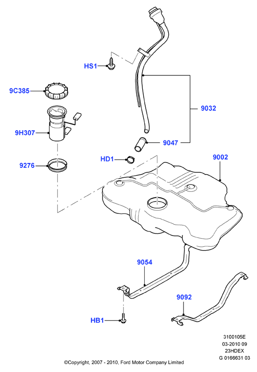 Топл. бак и сопутствующие эле., 2.3L I4 16v DOHC EFI