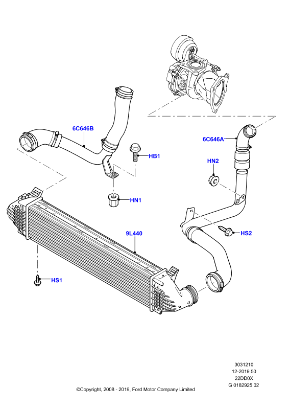 Пром.теплообм/воздуховоды и шланги, 2.2L Duratorq Engine