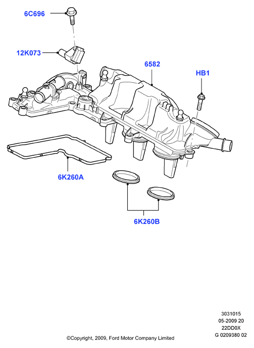 Крышка головки цилиндров, 2.2L Duratorq Engine