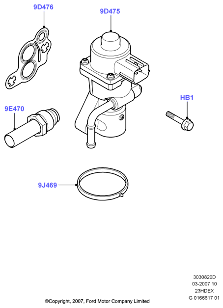 Рециркуляция отработавших газов, 2.3L I4 16v DOHC EFI