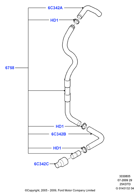 Сист.пониж.токс.выхл.-картер, 2.5L Duratec VCT Turbo