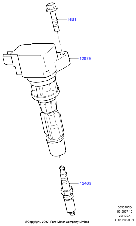 Катушка заж.и провода/свечи заж., 2.3L I4 16v DOHC EFI
