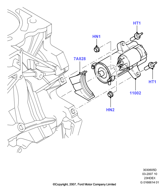 Опоры стартера, 2.3L I4 16v DOHC EFI