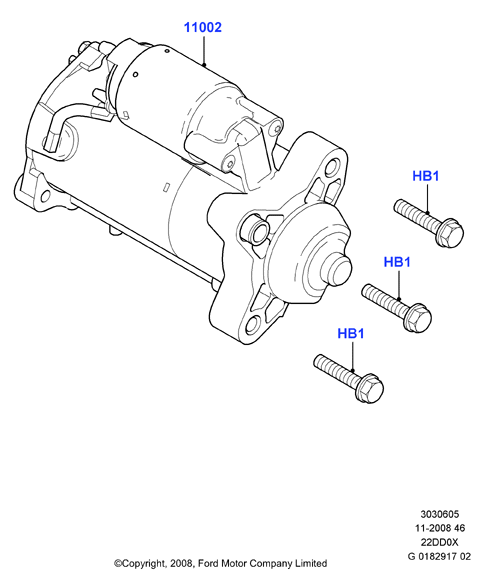 Опоры стартера, 2.2L Duratorq Engine