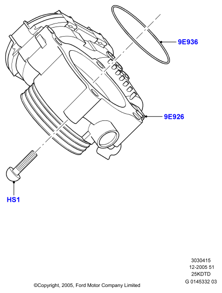 Корпус дроссельной заслонки, 2.5L Duratec VCT Turbo