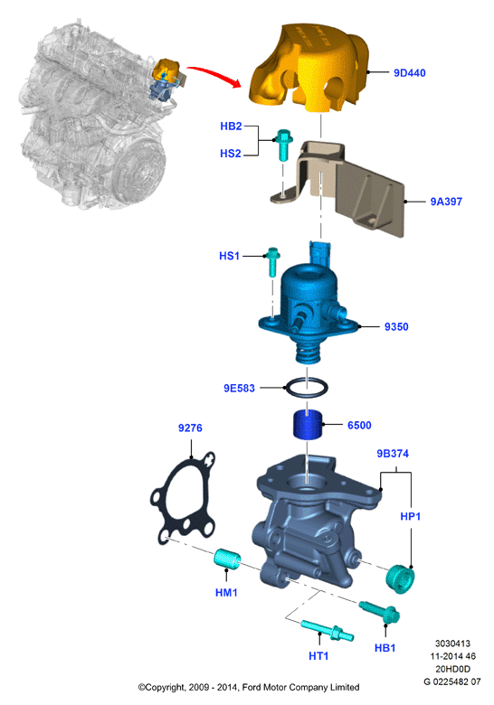 ТНВД, установл. на двигат., 2.0L IVCT Turbo