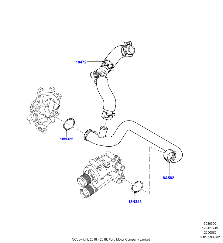 Водяной коллектор и шланги, 2.2L Duratorq Engine