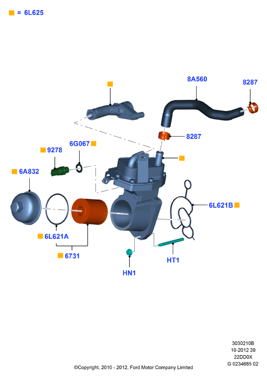 Масляный радиатор и фильтр, 2.2L Duratorq Engine