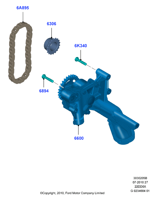 Масляный насос, 2.2L Duratorq Engine