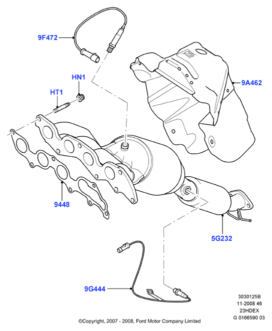 Выпускной коллектор, 2.3L I4 16v DOHC EFI