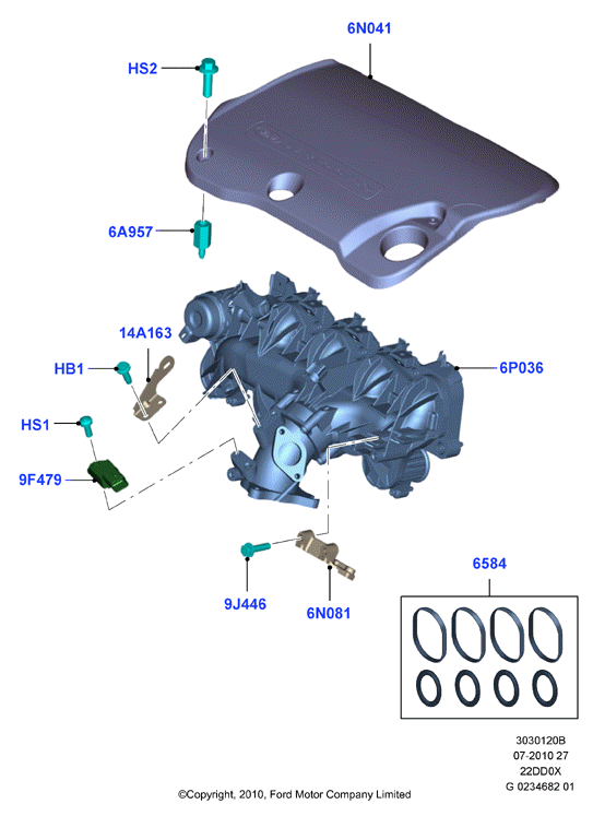 Впускной коллектор, 2.2L Duratorq Engine