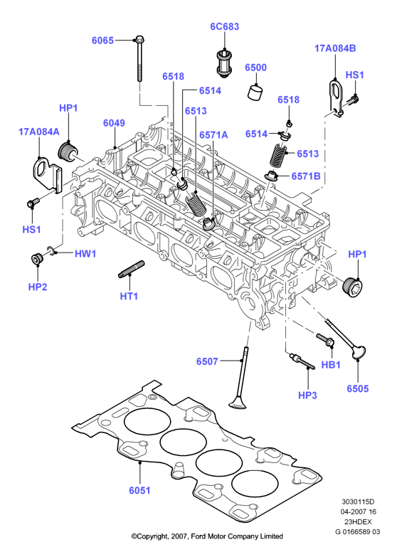 Головка цилиндров, 2.3L I4 16v DOHC EFI