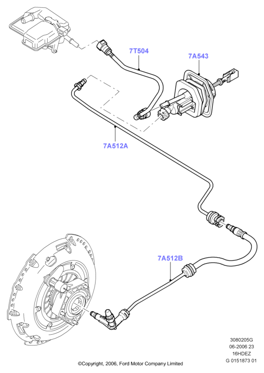 Главный и рабочий цилиндры сцеплен., Zetec 1.6 DOHC EFI