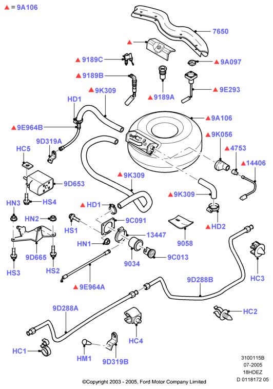 Бак для альтернативного топлива, 18L 16V DOHC EFI Zetec E