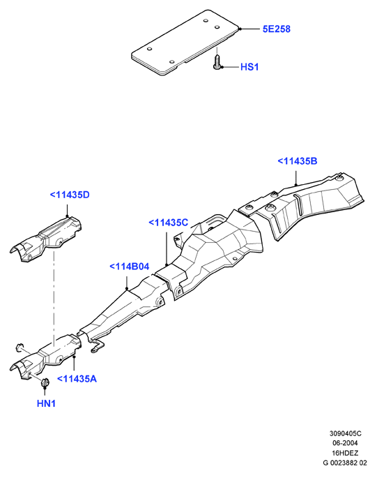 Теплозащитные экраны сист.выпуска, Zetec 1.6 DOHC EFI