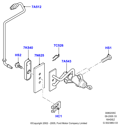 Главный и рабочий цилиндры сцеплен., Zetec 1.6 DOHC EFI