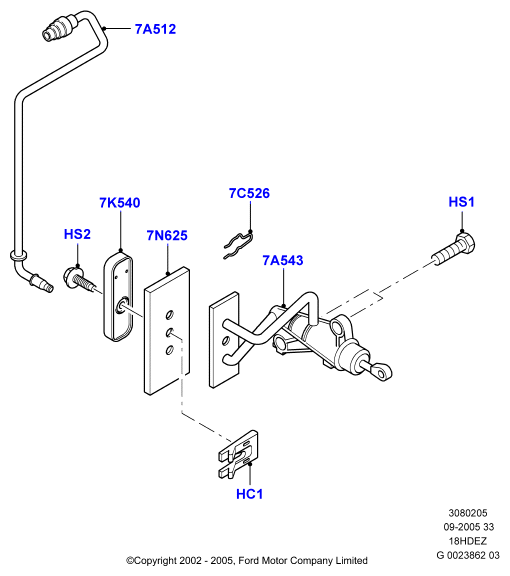 Главный и рабочий цилиндры сцеплен., 18L 16V DOHC EFI Zetec E