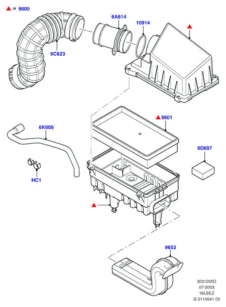 Воздушный фильтр, 1.6 Zetec Rocam