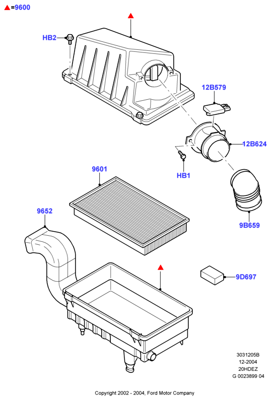 Воздушный фильтр, 20L 16V DOHC EFI Zetec E