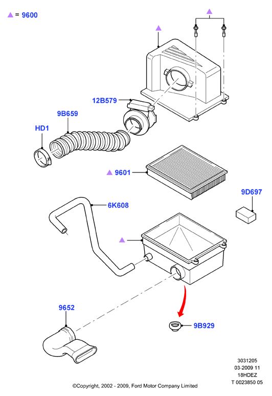 Воздушный фильтр, 18L 16V DOHC EFI Zetec E