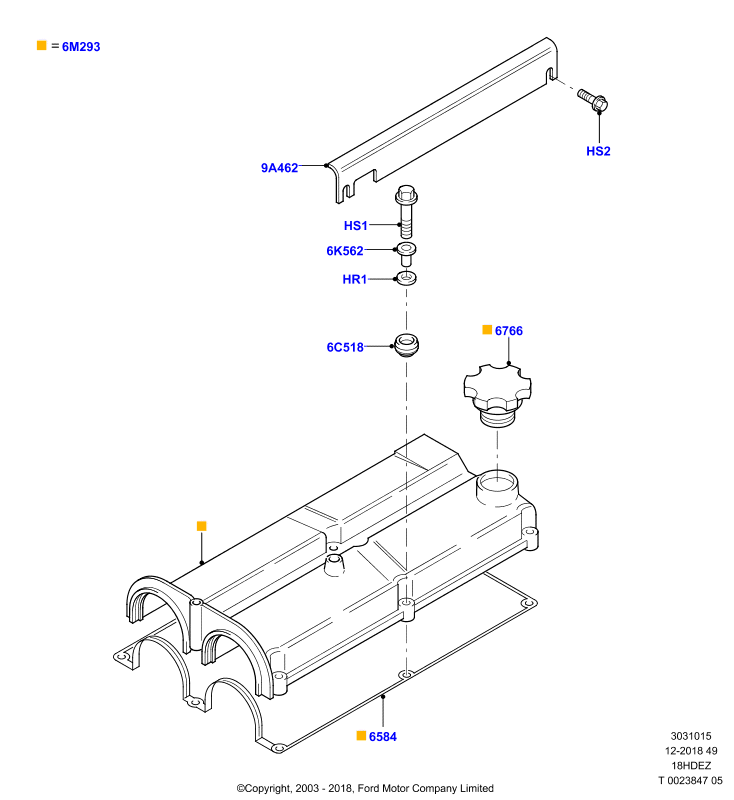 Крышка головки цилиндров, 18L 16V DOHC EFI Zetec E
