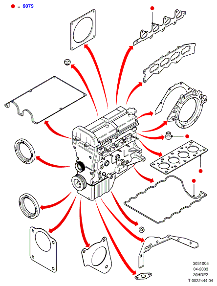 Комплект прокладок двигателя, 20L 16V DOHC EFI Zetec E