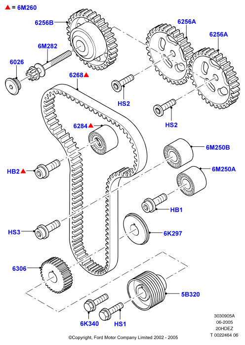Газораспределительный механизм, 20L 16V DOHC EFI Zetec E