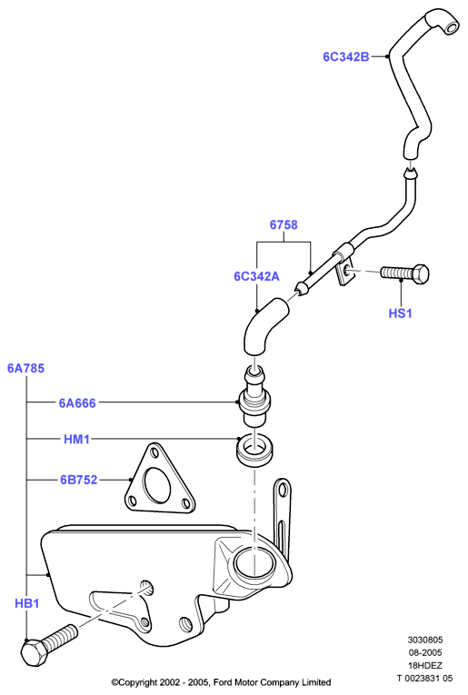 Сист.пониж.токс.выхл.-картер, 18L 16V DOHC EFI Zetec E