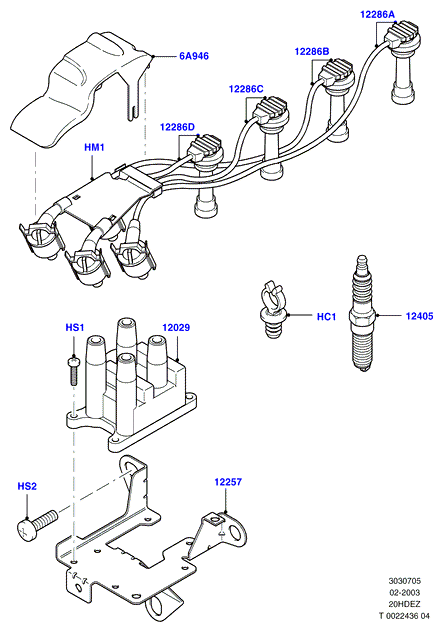 Катушка заж.и провода/свечи заж., 20L 16V DOHC EFI Zetec E