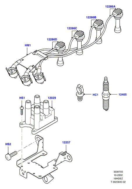 Катушка заж.и провода/свечи заж., 18L 16V DOHC EFI Zetec E