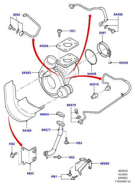 Турбокомпрессор, 20L 16V DOHC EFI Zetec E
