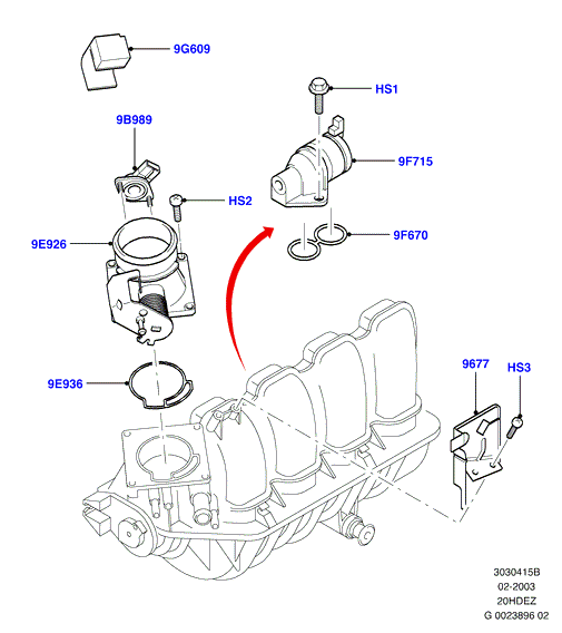 Корпус дроссельной заслонки, 20L 16V DOHC EFI Zetec E