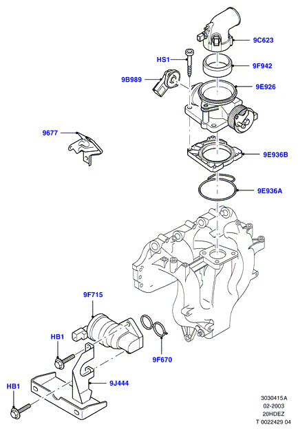 Корпус дроссельной заслонки, 20L 16V DOHC EFI Zetec E