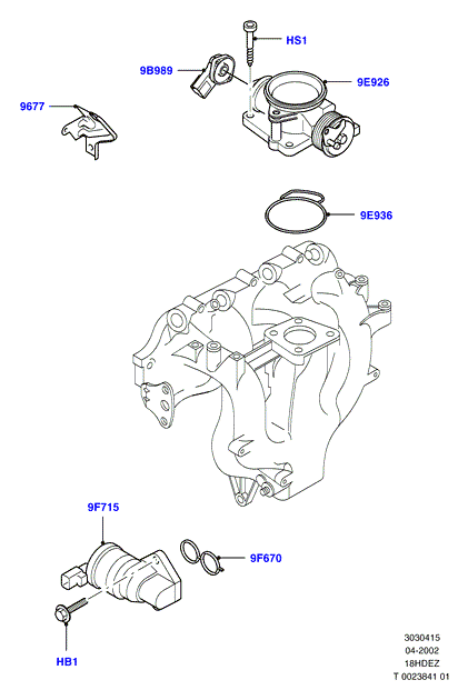 Корпус дроссельной заслонки, 18L 16V DOHC EFI Zetec E