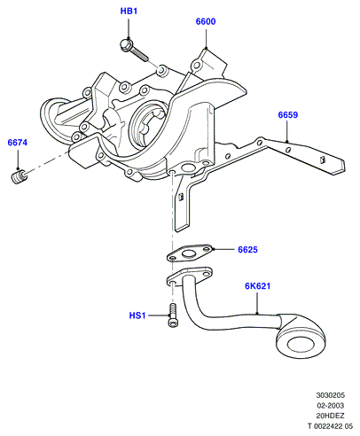 Масляный насос, 20L 16V DOHC EFI Zetec E