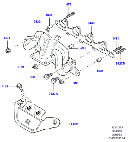 Выпускной коллектор, 20L 16V DOHC EFI Zetec E