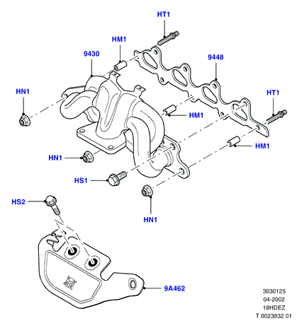 Выпускной коллектор, 18L 16V DOHC EFI Zetec E