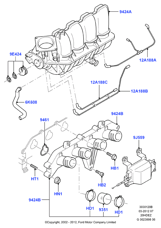 Впускной коллектор, 20L 16V DOHC EFI Zetec E