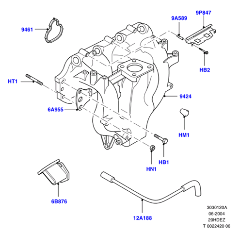 Впускной коллектор, 20L 16V DOHC EFI Zetec E